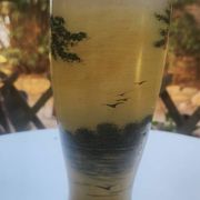 Vase with lake decoration signed Michel
