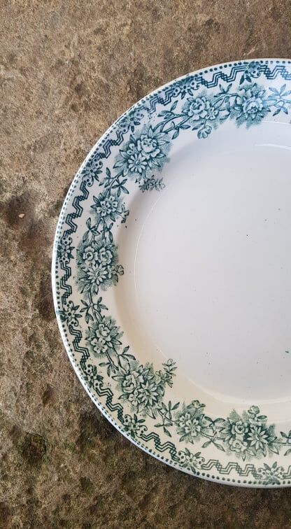 Set of 2 plates in Terre de Fer Saint Amand model Argenton