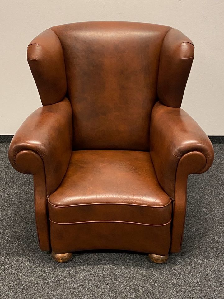 Vintage chesterfield style wingback armchair