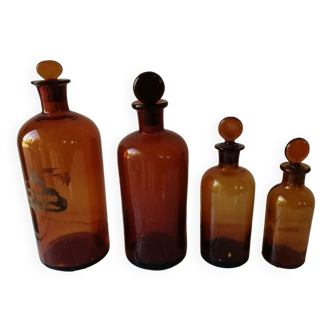 Set of 4 bottles of apothecary