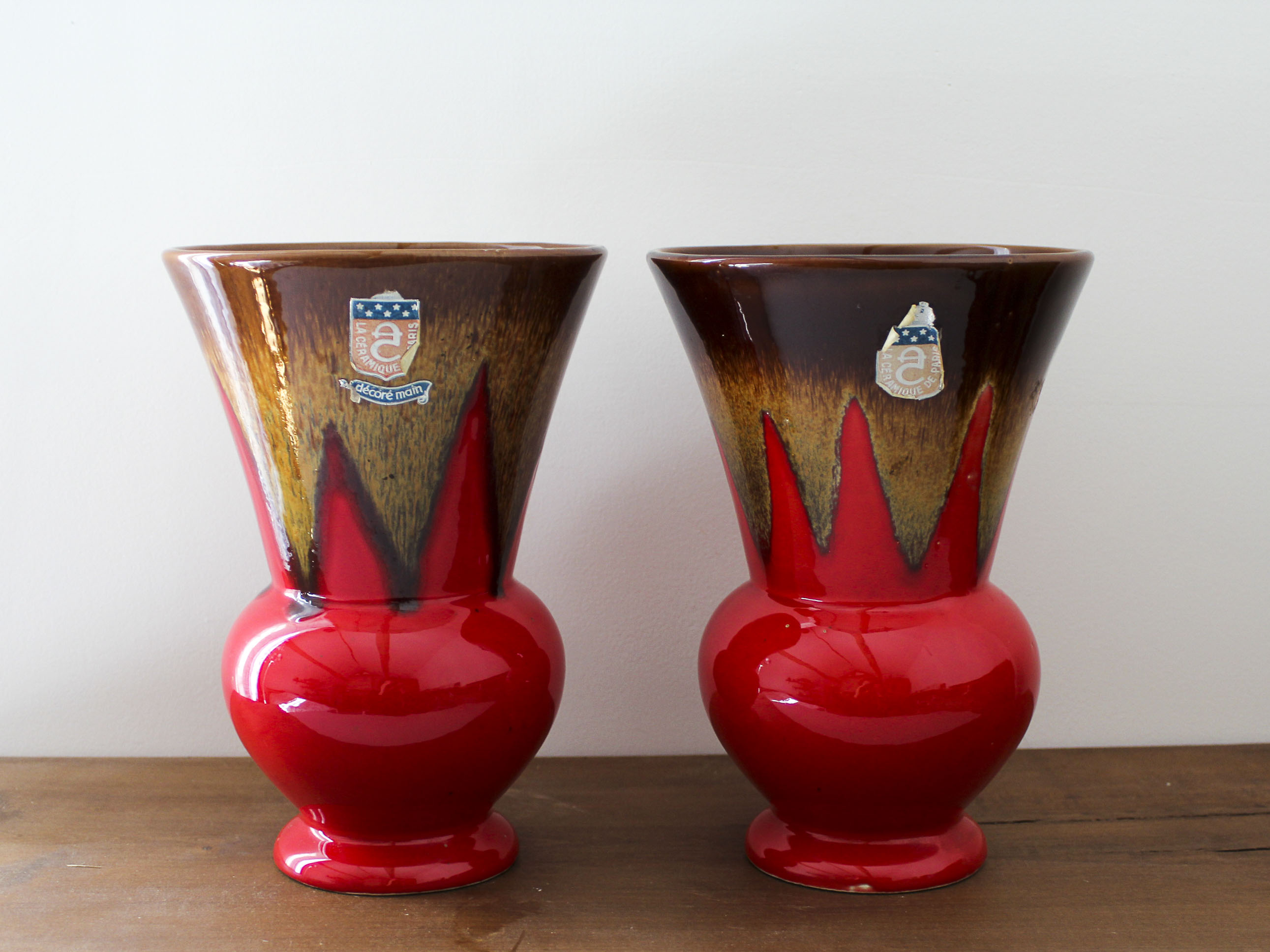 Pair of vases and empty pocket Céramique de Paris