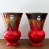 Pair of vases and empty pocket Céramique de Paris