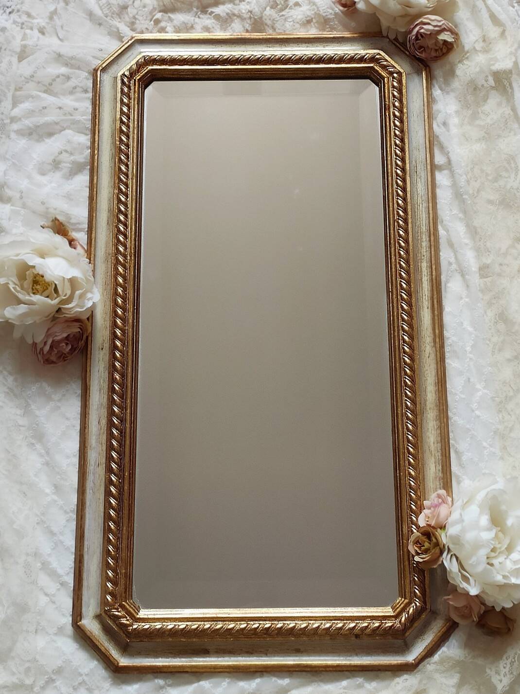 Large painted wood mirror