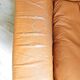 Chair Scandinavian tawny leather and curved wood
