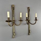 Paire d’appliques murales en bronze doré de style louis xvi, xxe siècle