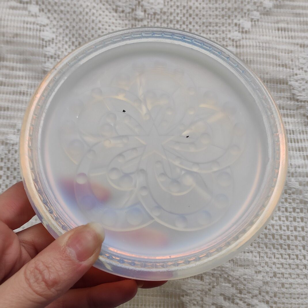 Opalescent glass bottle coaster