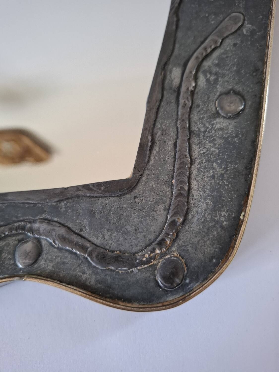 Vintage brutalist mirror