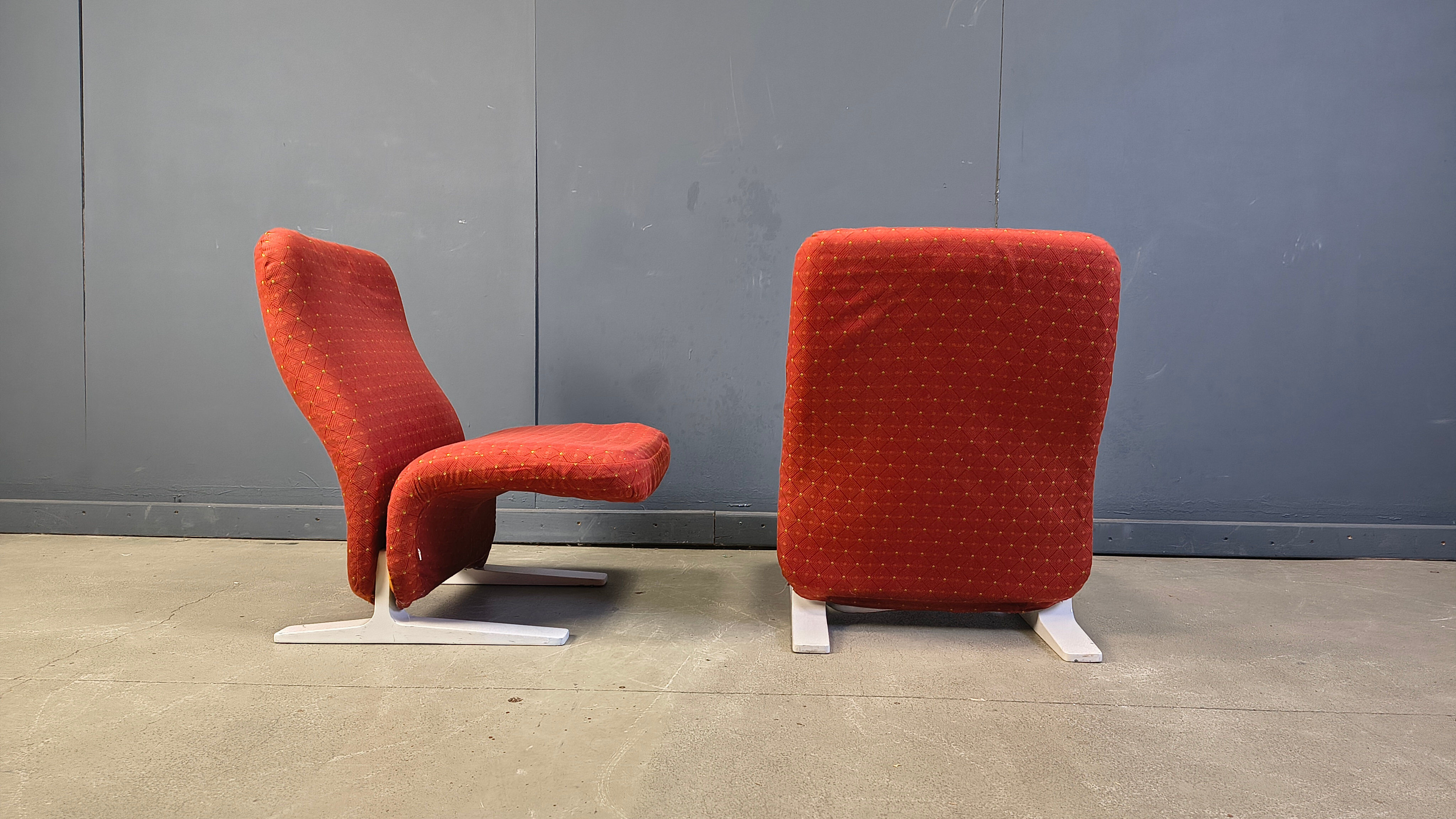 Fauteuils Concorde de Pierre Paulin, ensemble de 4, années 1960.