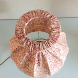 Brass bedside lamp and pink/vintage lampshade 60s-70s