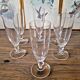 Vintage crystal champagne flutes, low stem (set of 6)