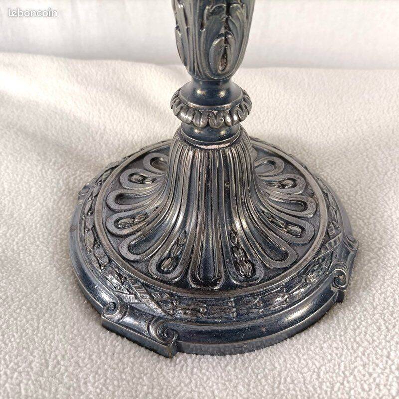 Pair of Bronze Candelabra - Louis XVI Style Candlestick, 19th Century