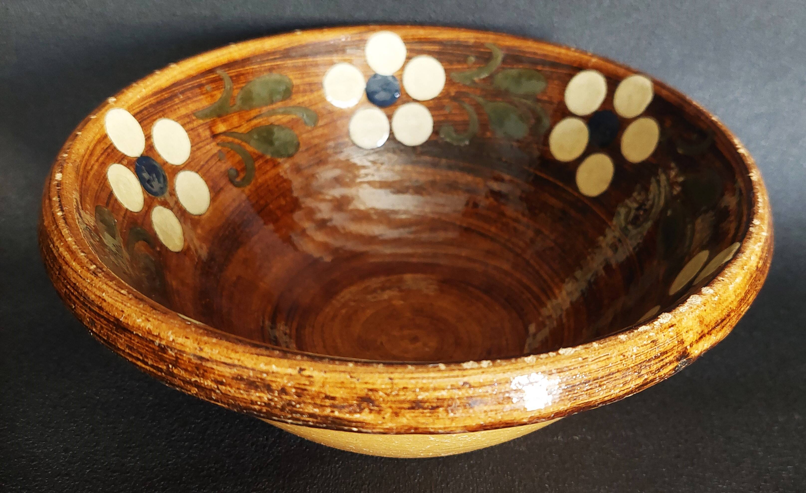 Glazed terracotta bowl from Alsace, 20th century