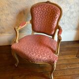 fauteuils cabriolet (style Louis XV) en velours frappé