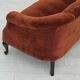 Canapé 2 places danois des années 1950, velours de mobilier, pieds en bois de chêne.