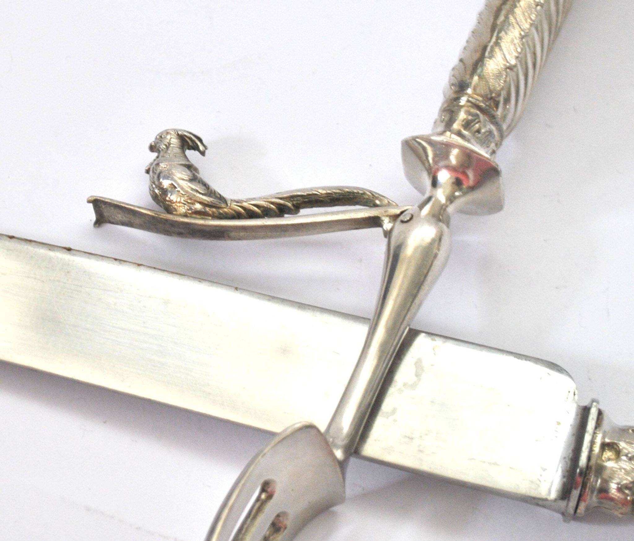 Rococo service cutlery in SILVER Minerve Armand Frenais 1900 Serving knife and fork