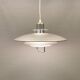 Swedish hanging lamp, produced by Belid in the original silver-grey colour.