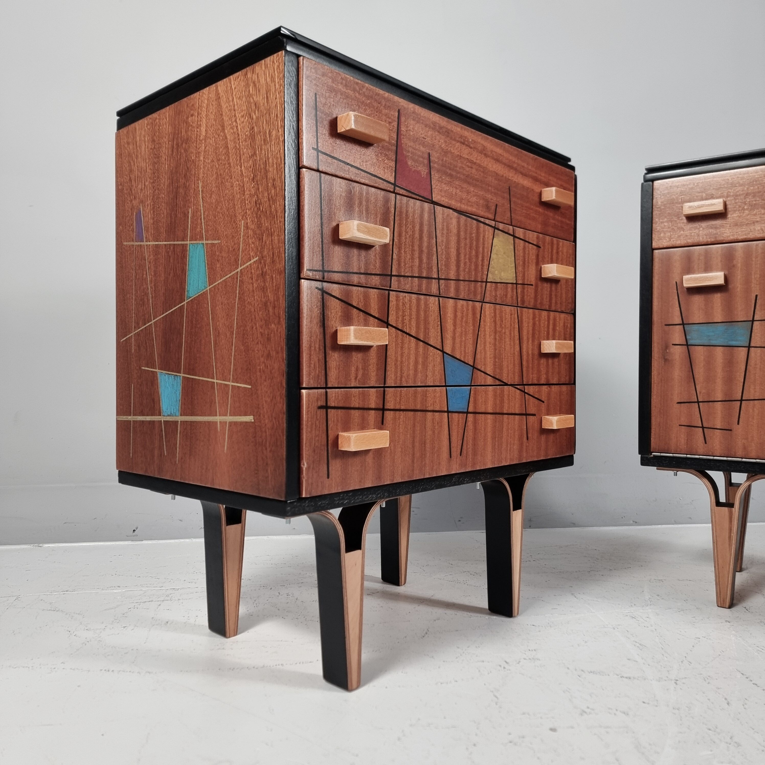 Tables de chevet, années 1970, ensemble de 2