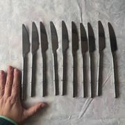 Set of 10 vintage knives – bamboo effect