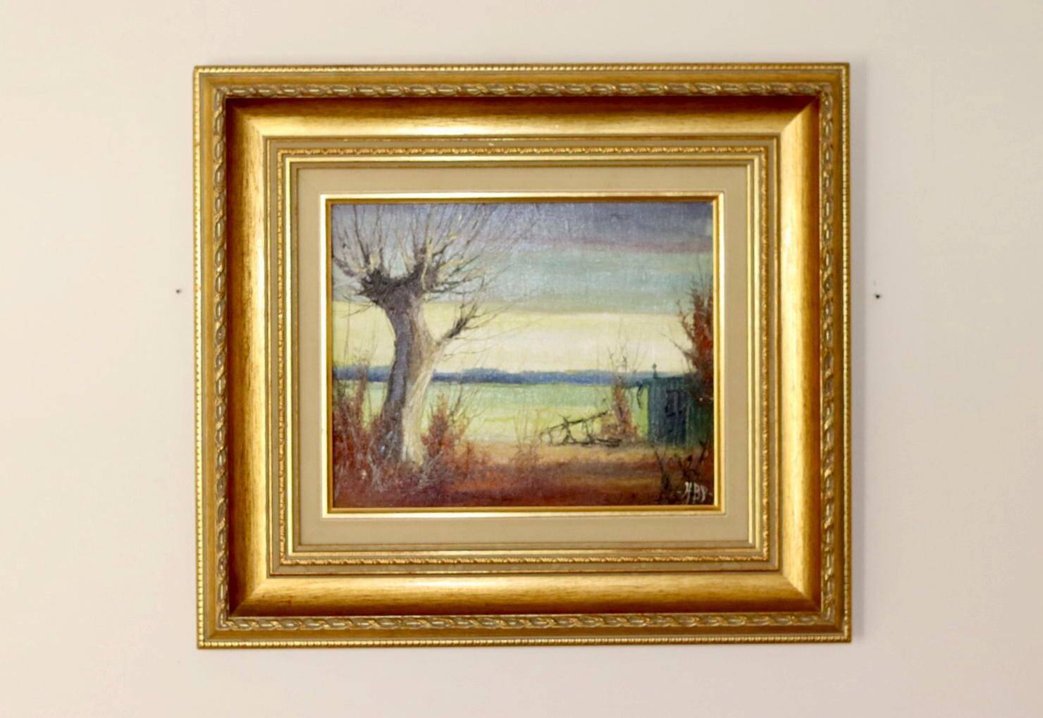 Original Swedish Mid-Century Oil on Panel" Nature" by Harry Petersen - Vintage and Framed