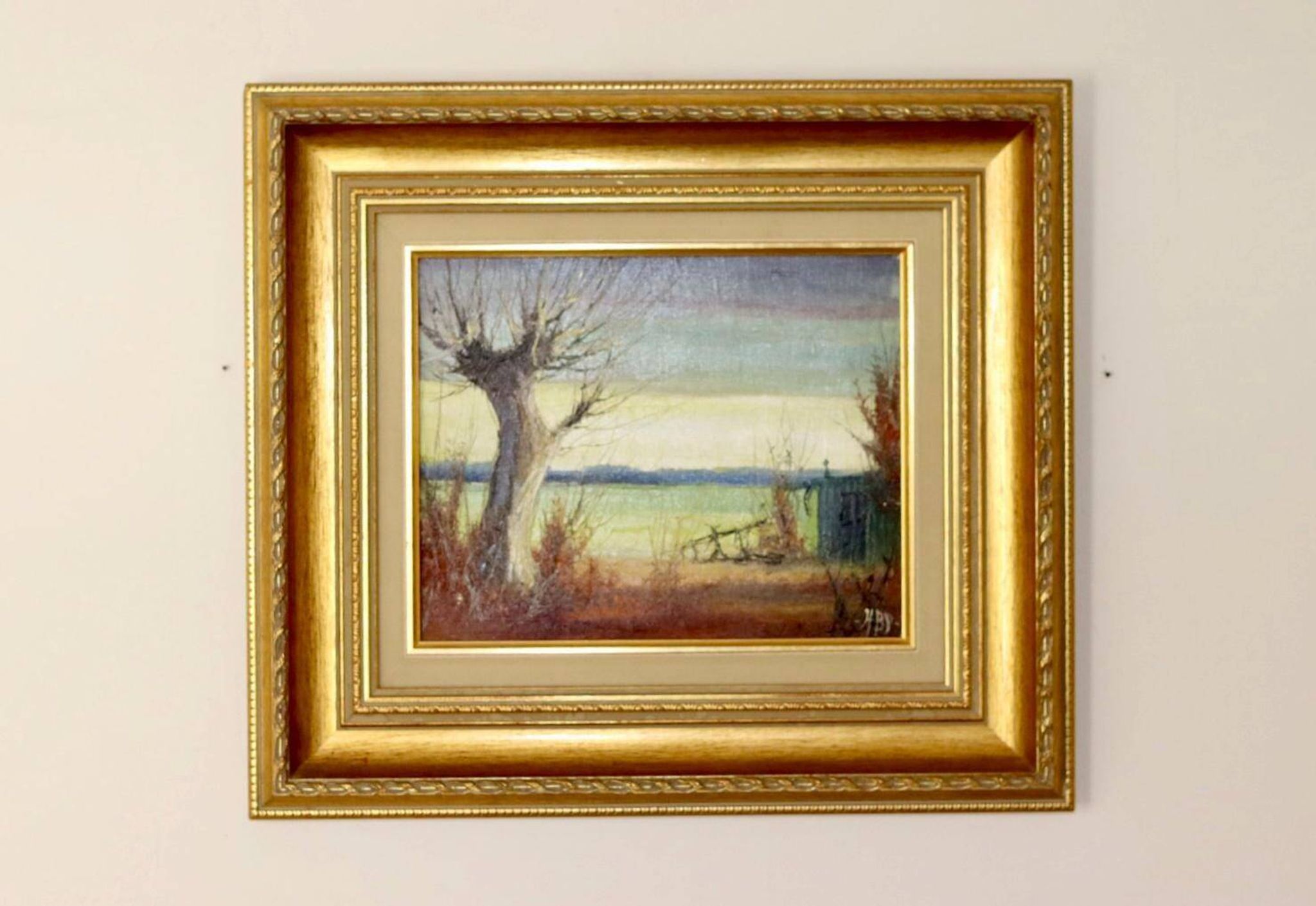 Original Swedish Mid-Century Oil on Panel" Nature" by Harry Petersen - Vintage and Framed