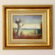 Original Swedish Mid-Century Oil on Panel" Nature" by Harry Petersen - Vintage and Framed