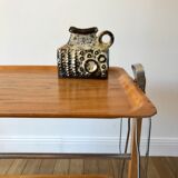 Scandinavian service in beech wood metal and metal upright in 60s