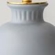 Neoclassical blue ceramic table lamp, pleated William Morris Acanthus shade.