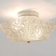 J.T. Kalmar Square Applique Ceiling Light in Brass and Textured Glass, 1950s
