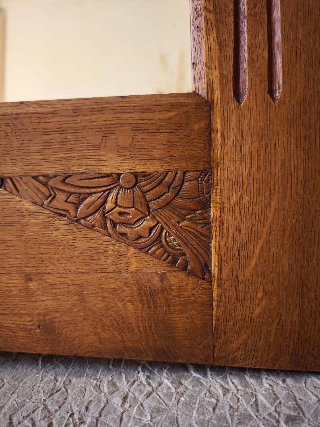Vintage Art Deco Oak Mirror – 1920s/1930s