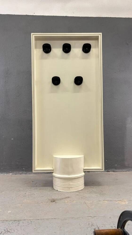 Mid-Century Modern Double-Sided Hall Stand with Mirror & Coat Hooks, 1960s, Europe