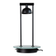 Black Metal Table Lamp with Clear Glass Base - Postmodern Memphis Italian Design, 1980s