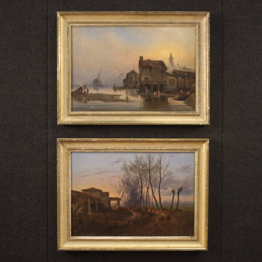 Antique French Painting Landscape From 19th Century