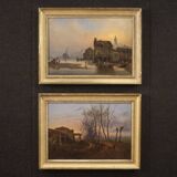 Antique French Painting Landscape From 19th Century