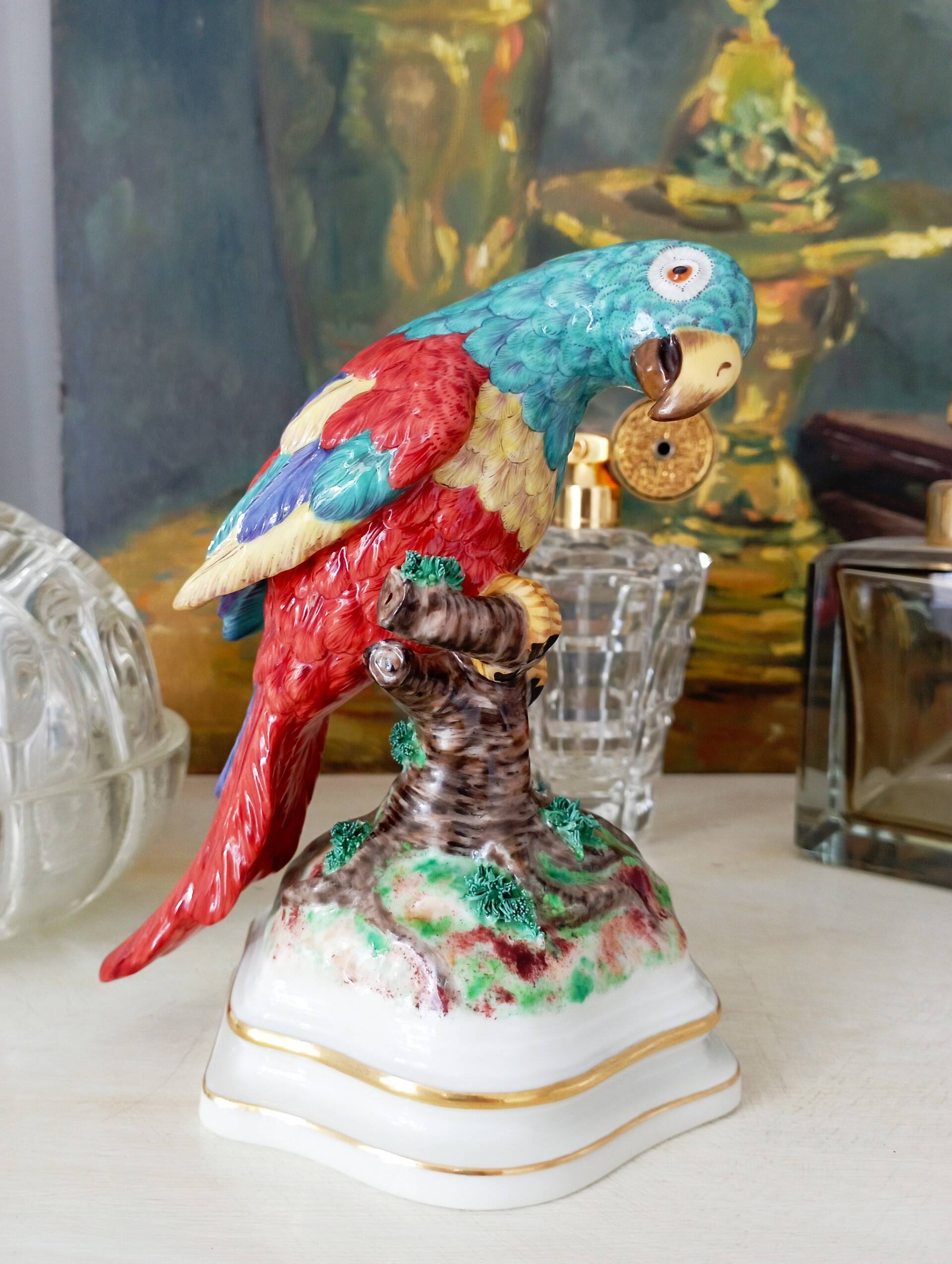 Nymphenburg porcelain parrot