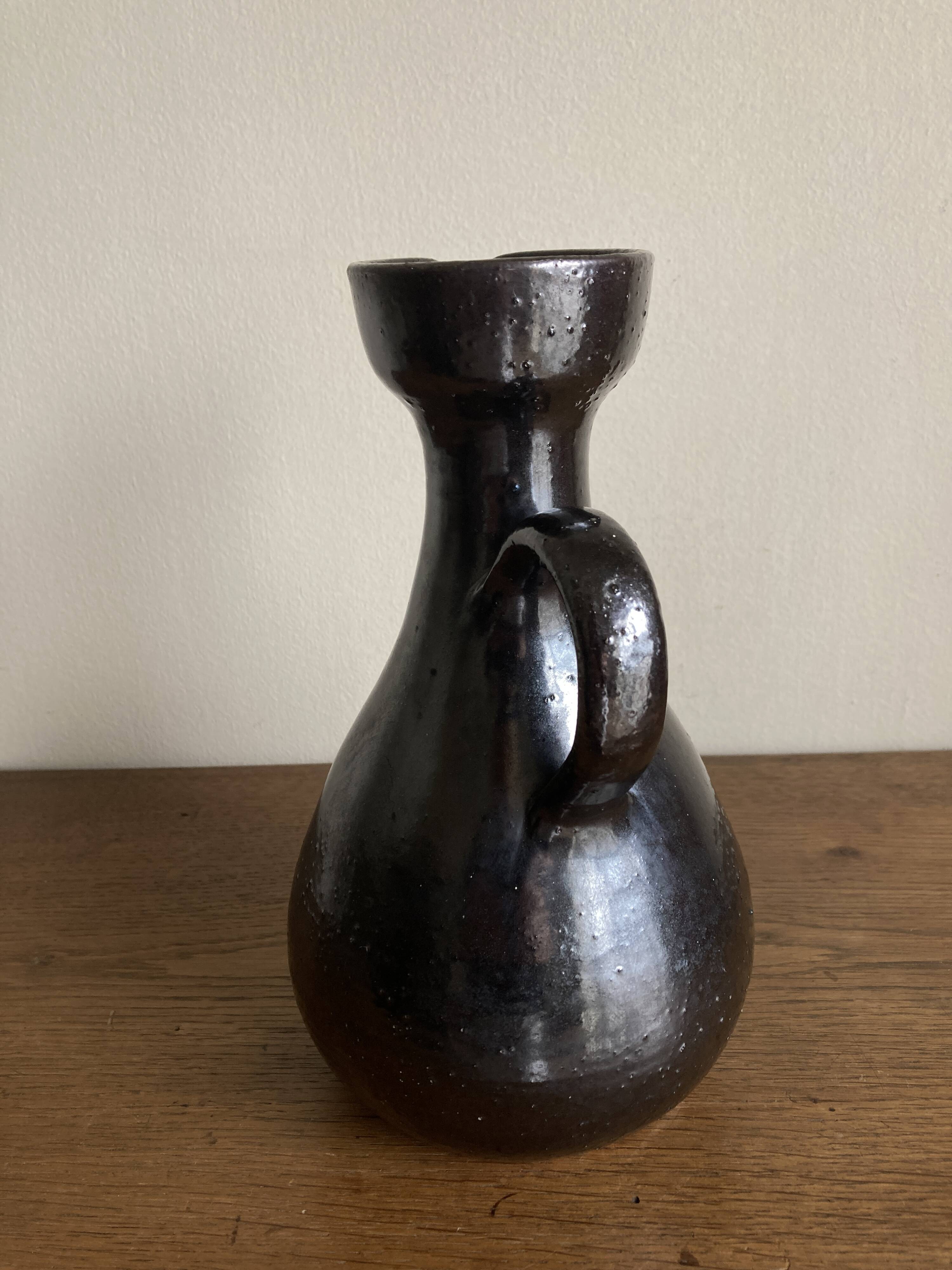 Robert Picault ceramics, black glazed earthenware, 1960