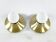 Stilux Milano, vintage round gilded aluminum wall lamps from 60s. Set of two