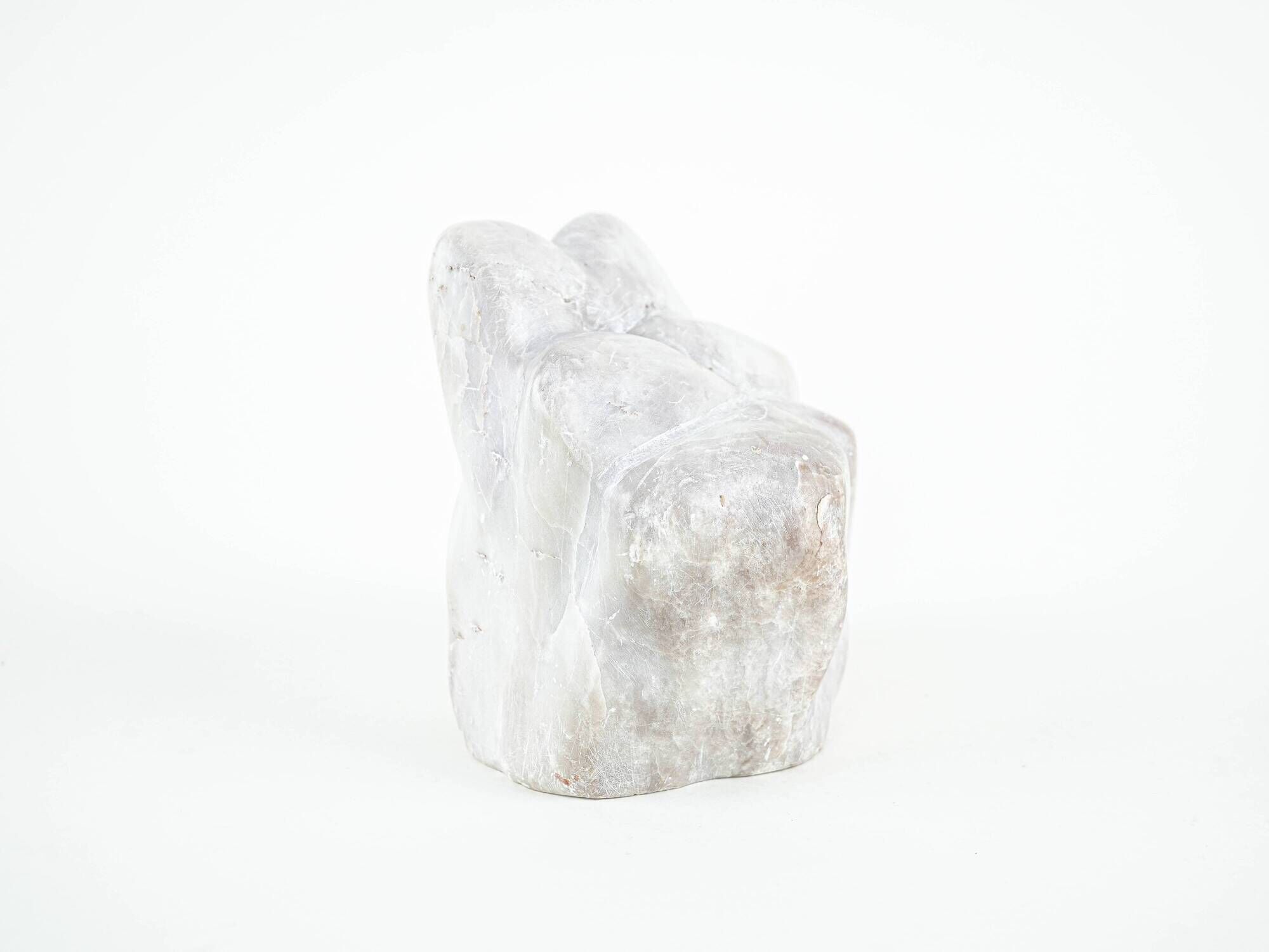 Abstract stone sculpture with organic forms, European studio piece, 1970s