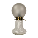 Lampe Art Déco style tourbillon laiton et champignon verre