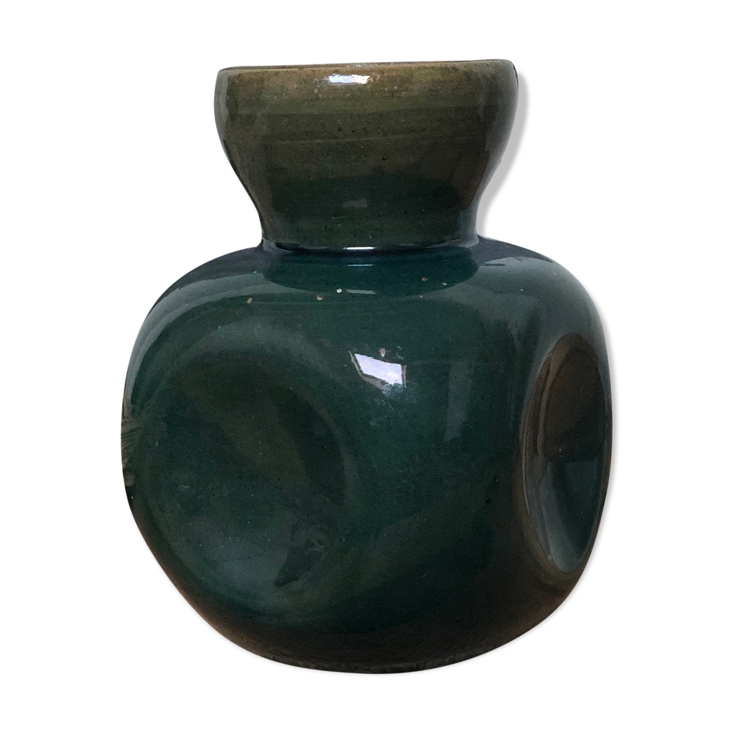 Blue green ceramic vase