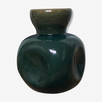 Blue green ceramic vase