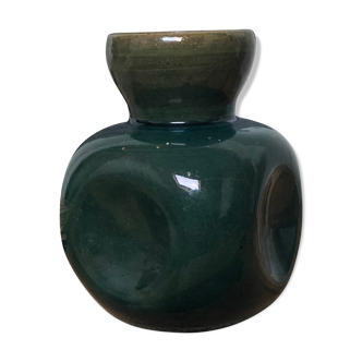 Blue green ceramic vase