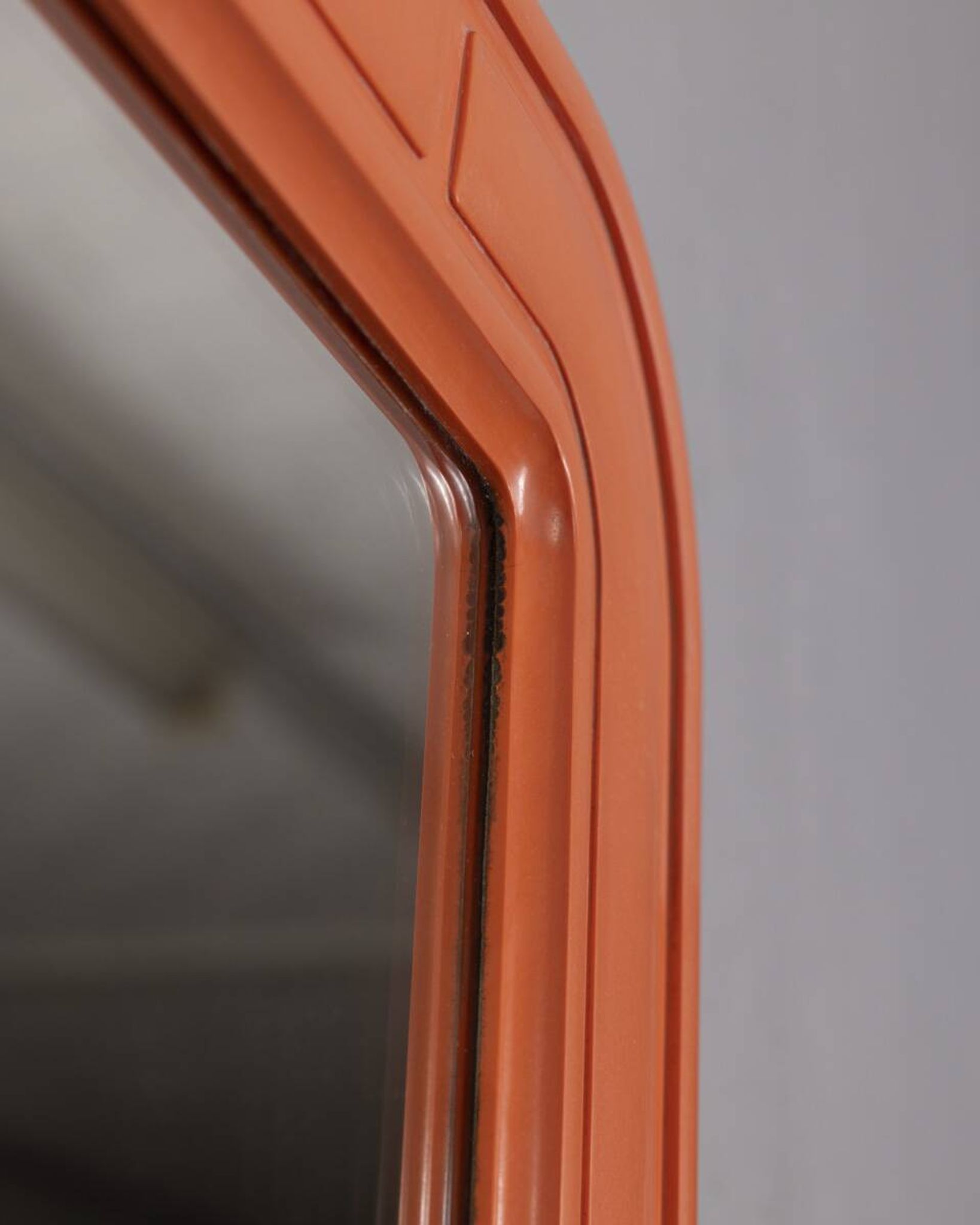 Vintage Orange Wall Mirror by Carrara Matta, 1970s