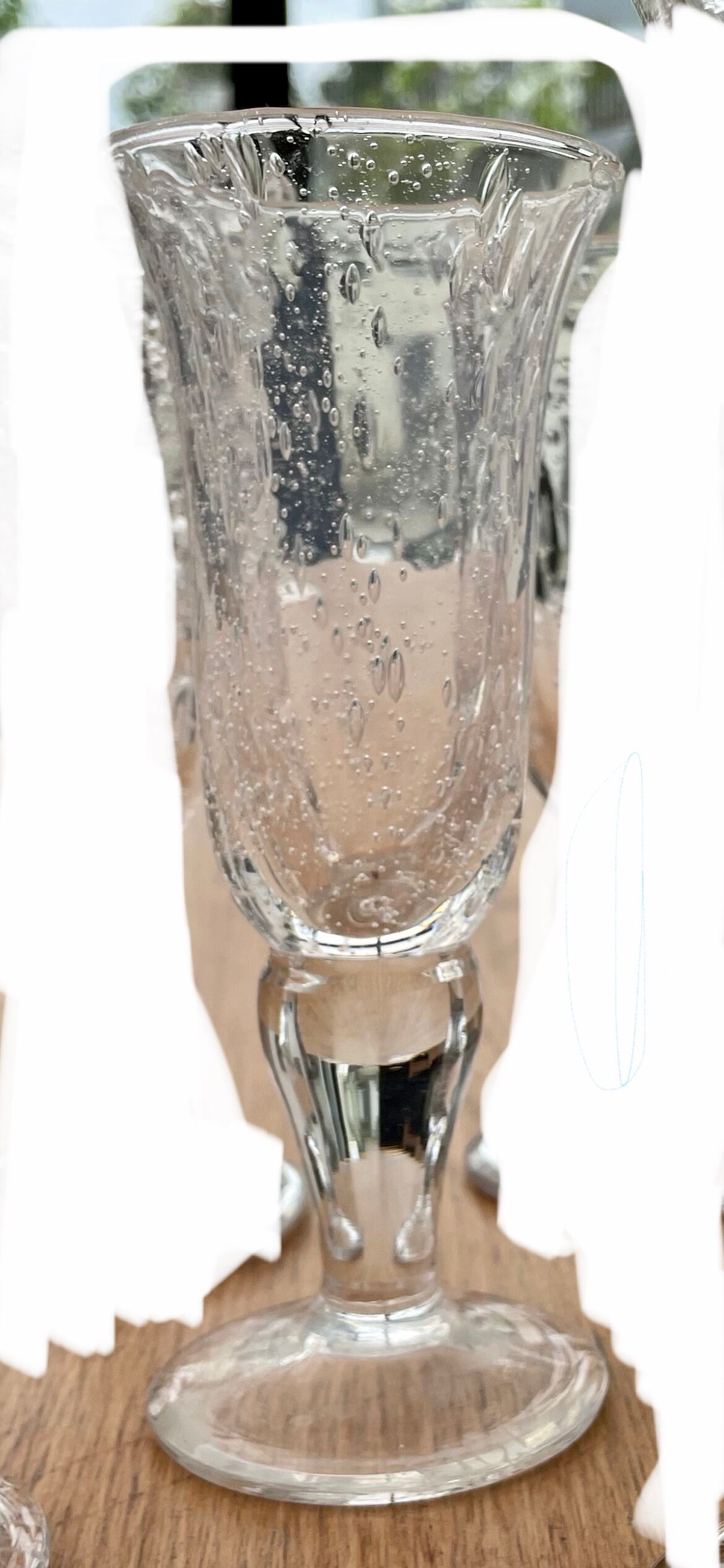 Glass of biot champagne flute
