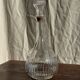 Vintage round-shaped glass carafe with cork stopper H27