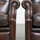 Comfortable and very beautiful set of 2 cow leather wingback armchairs in English style
