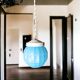 Small Art Deco blue Ceiling Lamp, 1940s