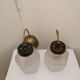 Pair of glass hanging lamps