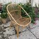 Set of 3 vintage rattan armchairs