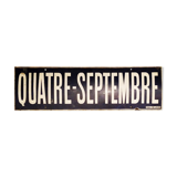 Plaque émaillée de la station de métro Quatre Septembre