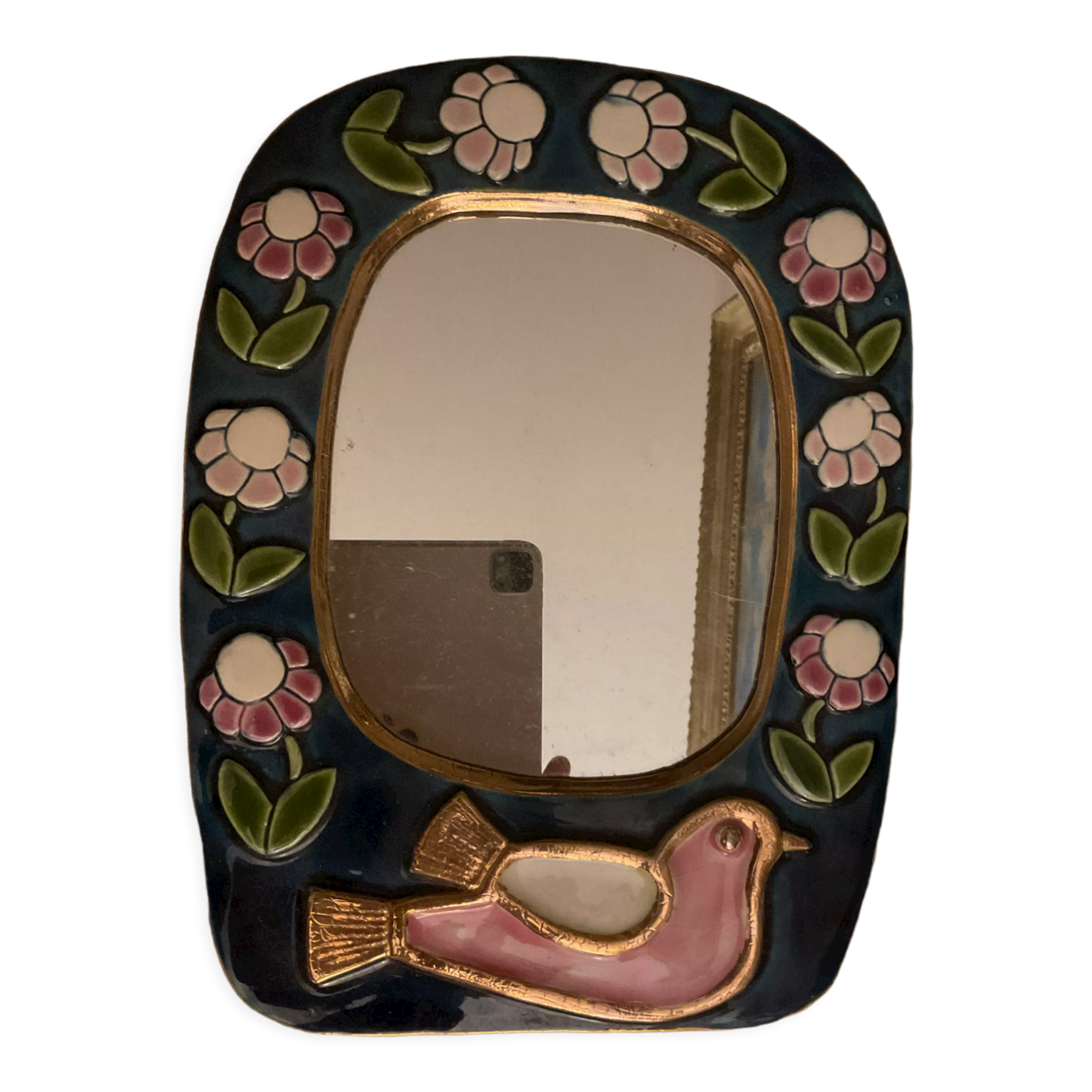 Mirror Mithe Espelt .bird decorations 29x22cm